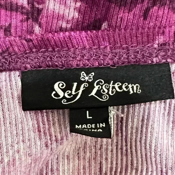 Self Esteem Women's Floral Lace V-Neck Camisole Spaghetti Strap Top Size L - Picture 6 of 10